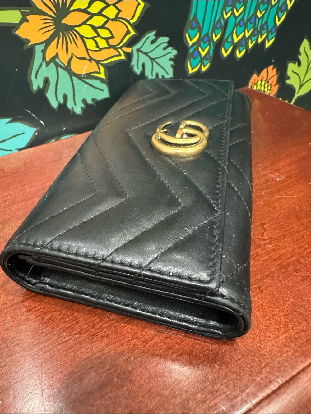 Gucci GG Marmont Matelassé Black Leather Continental Wallet - Picture 6 of 14